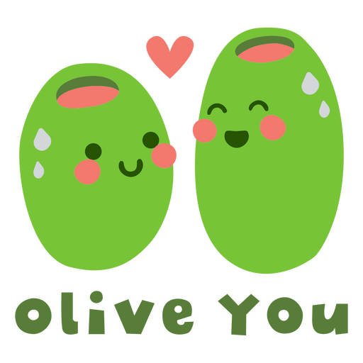 Valentines cute quote olive you PNG Design