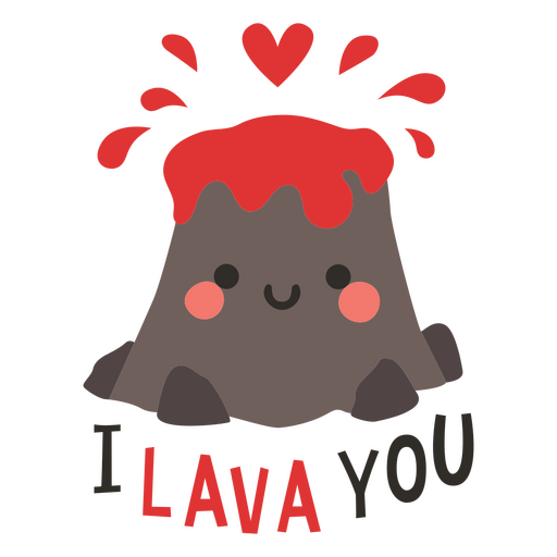 Valentines cute quote lava you PNG Design