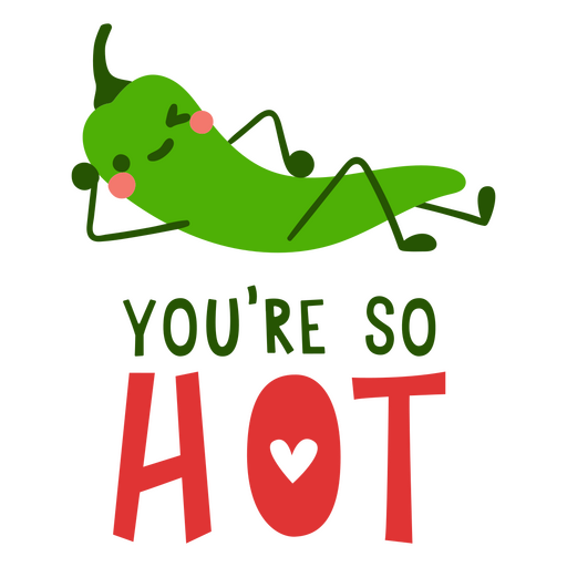 Valentines cute quote hot pepper PNG Design