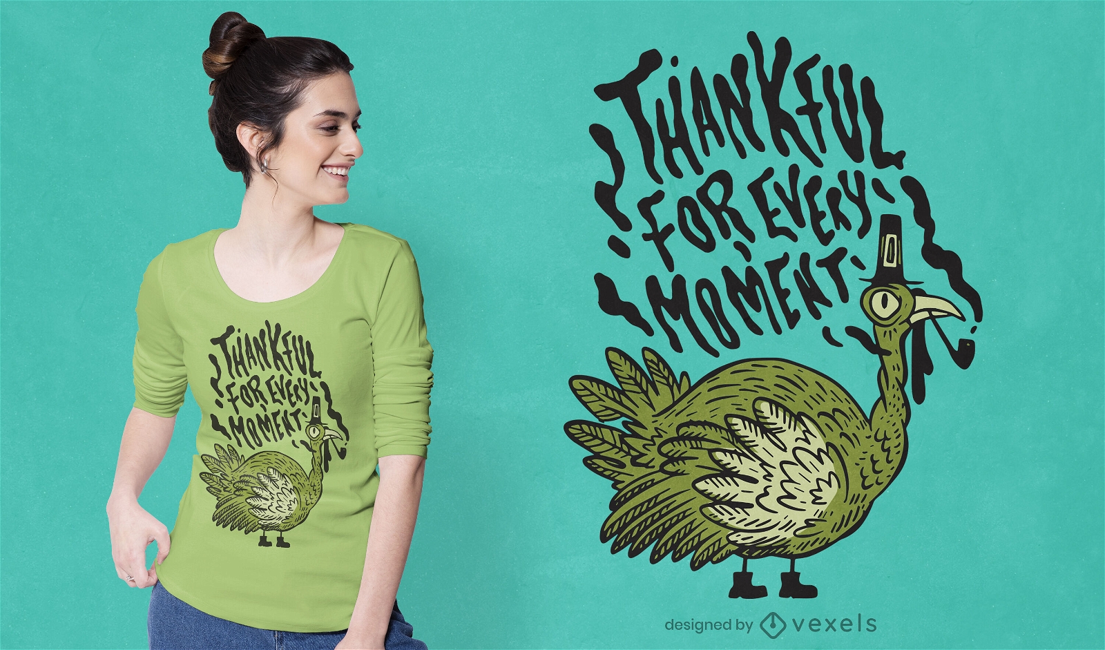 Design de t-shirt do peru do feriado de Ação de Graças