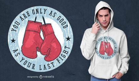 Luvas de boxe com design de camiseta para luta contra citações