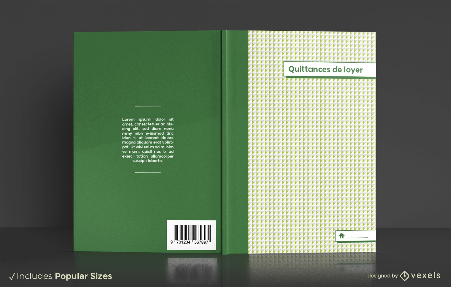 Design da capa do livro do organizador de recibos de aluguel