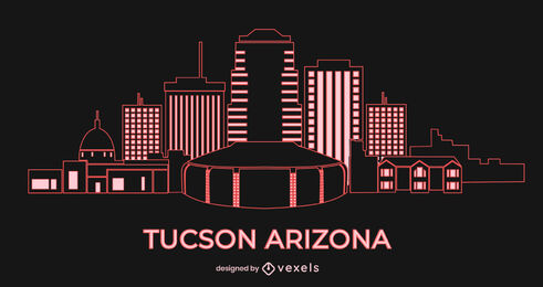 Skyline tucson arizona ciudad edificios trazo