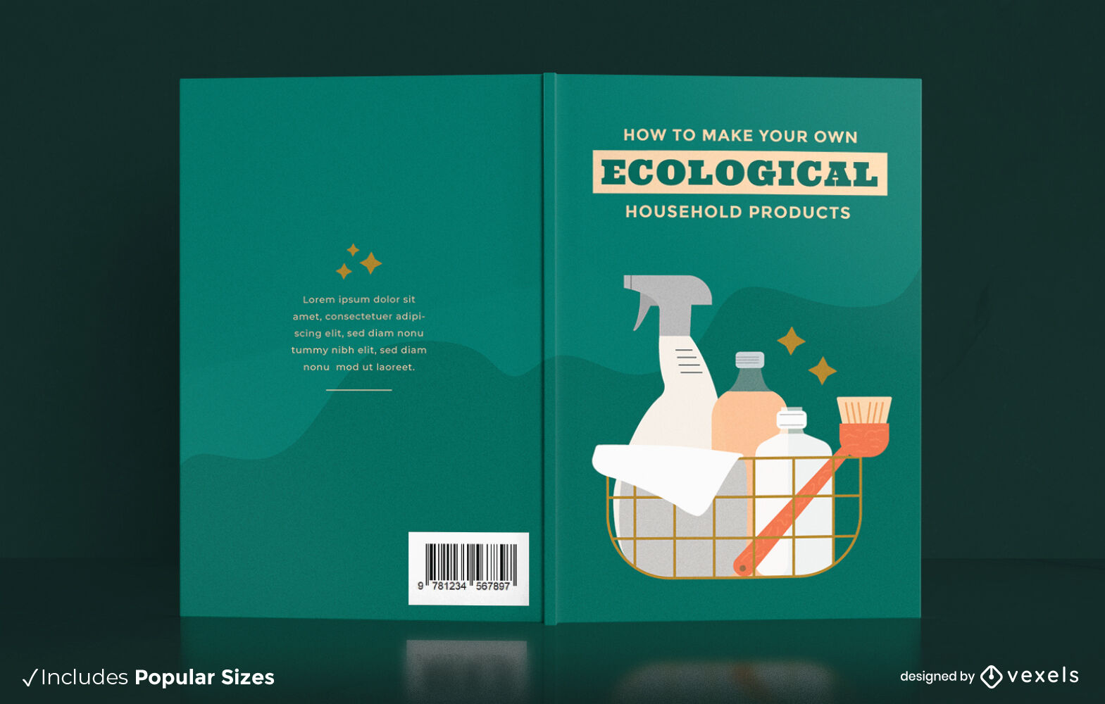 Design de capa de livro de produto doméstico ecológico