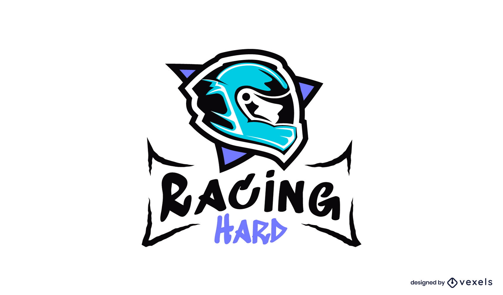 Logotipo da ilustração de capacete de corrida