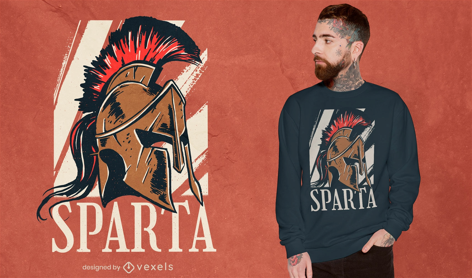 Spartan helmet historical t-shirt design