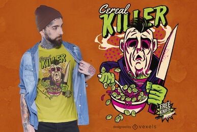 Serial killer cereal pun t-shirt design