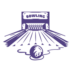 Pin-Rack-Bowling mit hohem Kontrast PNG-Design