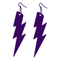 Earrings silhouette lightning bolt Transparent PNG