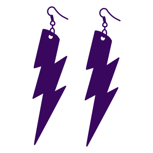 Earrings silhouette lightning bolt PNG Design
