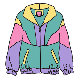 Jacket color stroke 80s PNG Design Transparent PNG