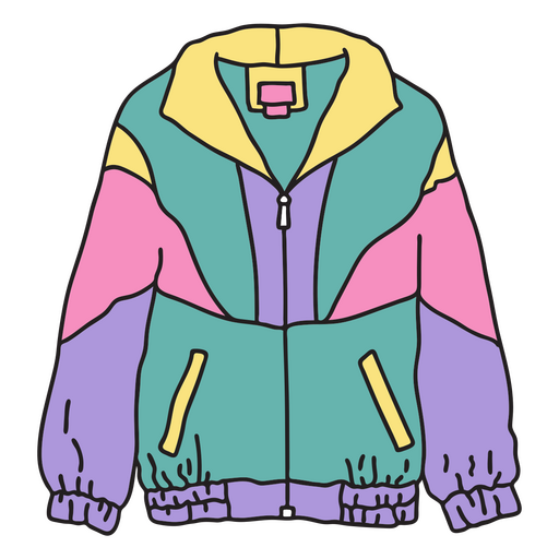 Chaqueta color trazo años 80 Diseño PNG