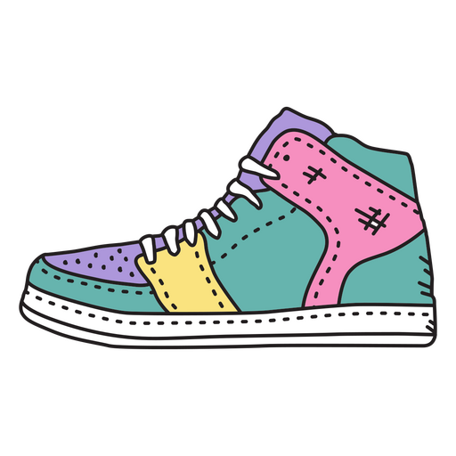 Sneakers color stroke 80s PNG Design