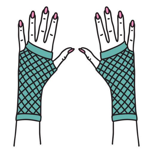 Fishnet gloves color stroke 80s