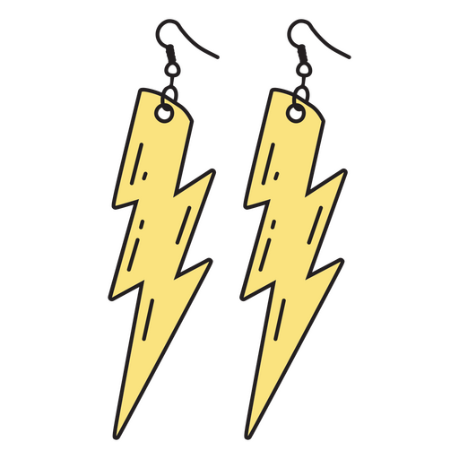 Earrings color stroke 80s lightning bolt PNG Design