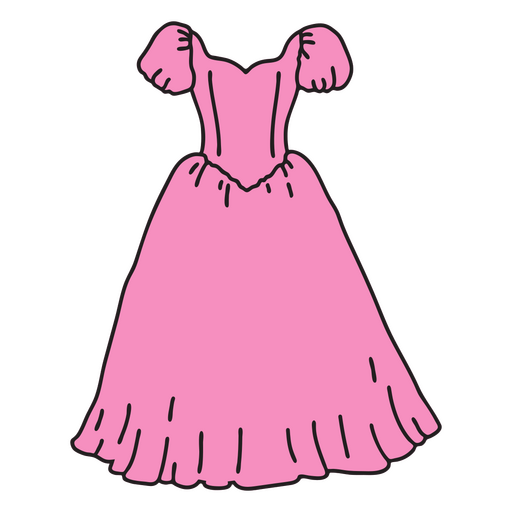 Traço de cor do vestido anos 80 Desenho PNG