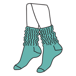 Slouch socks color stroke 80s PNG Design Transparent PNG