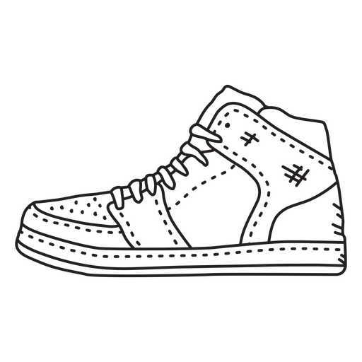 Golpe de zapatillas años 80 Diseño PNG