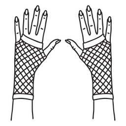 Fishnet gloves stroke 80s PNG Design Transparent PNG