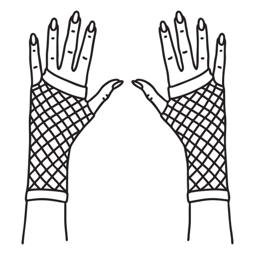 Fishnet gloves PNG Designs for T Shirt & Merch