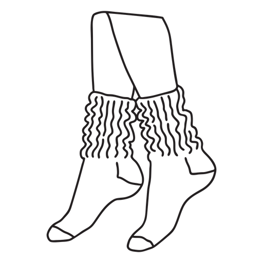 Slouch socks stroke 80s PNG Design