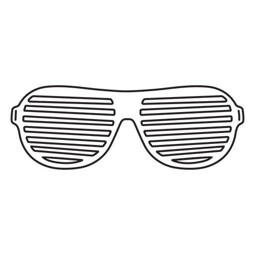 Trazo de gafas de obturador 80s Diseño PNG