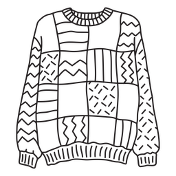 Curso de suéter anos 80 Desenho PNG