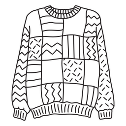 Sweater stroke 80s PNG Design Transparent PNG