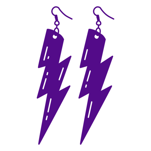 Earrings cut out 80s lightning bolt PNG Design
