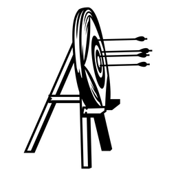 Target and arrows filled stroke archery PNG Design
