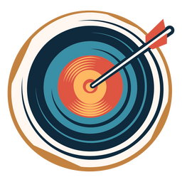 Alvo de tiro com arco com uma flecha Desenho PNG