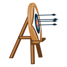 Archery standing target with bows sideview PNG Design Transparent PNG
