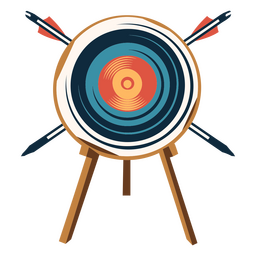 Archery target with crossed arrows  PNG Design