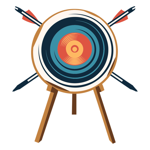 Archery target with crossed arrows  PNG Design