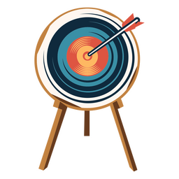 Archery target with arrow in the center PNG Design