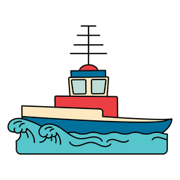 Launch Boat Water Transport Drawing PNG & SVG Design For T-Shirts