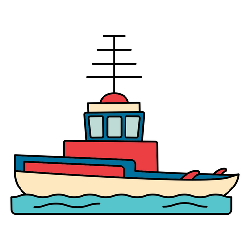 Launch Boat Water Transport Drawing PNG & SVG Design For T-Shirts