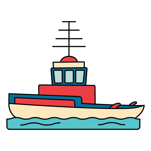 Transporte de agua de ferry de barco de lanzamiento Diseño PNG