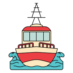 Launch Boat Water Transport Drawing PNG & SVG Design For T-Shirts