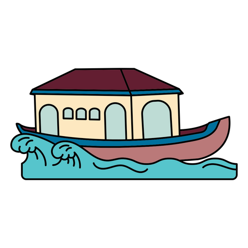 Water houseboat transport PNG Design