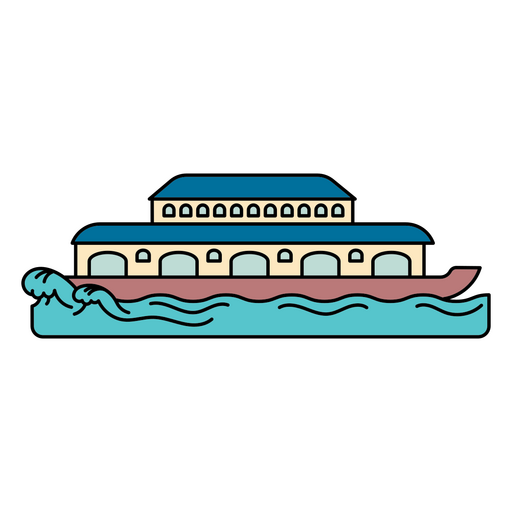 Raddampfer seitlicher Wasserboottransport PNG-Design