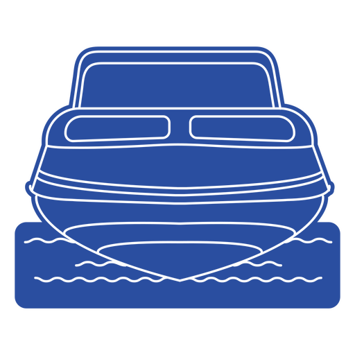 Vista frontal del recorte azul yate Diseño PNG