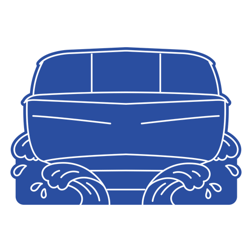 Boat on waves frontview blue cutout PNG Design