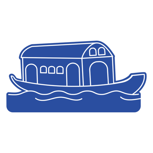 Balsa azul navegando no recorte de ondas grandes Desenho PNG