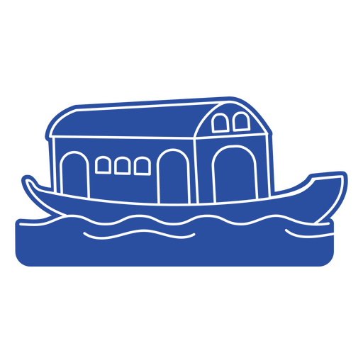 Blue ferry sailing on big waves cutout PNG Design