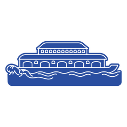 Big ferry sailing on waves blue cutout PNG Design