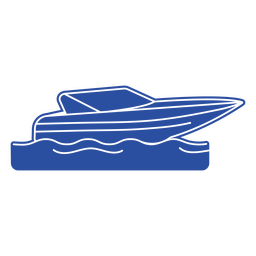 Barco navegando sobre olas recorte azul Diseño PNG