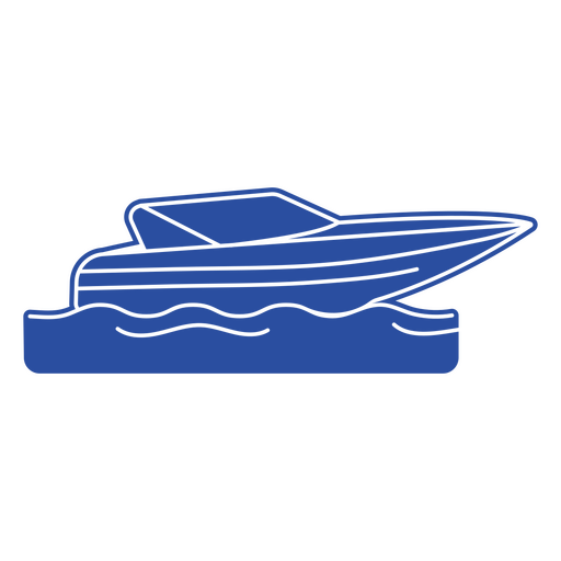 Boat sailing on waves blue cutout PNG Design