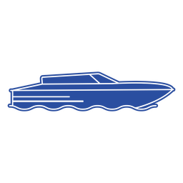 Recorte azul de vista lateral de iate à vela Desenho PNG