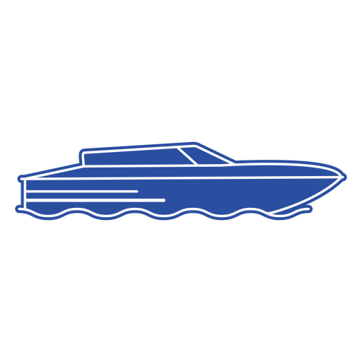 Yate de vela sideview recorte azul Diseño PNG